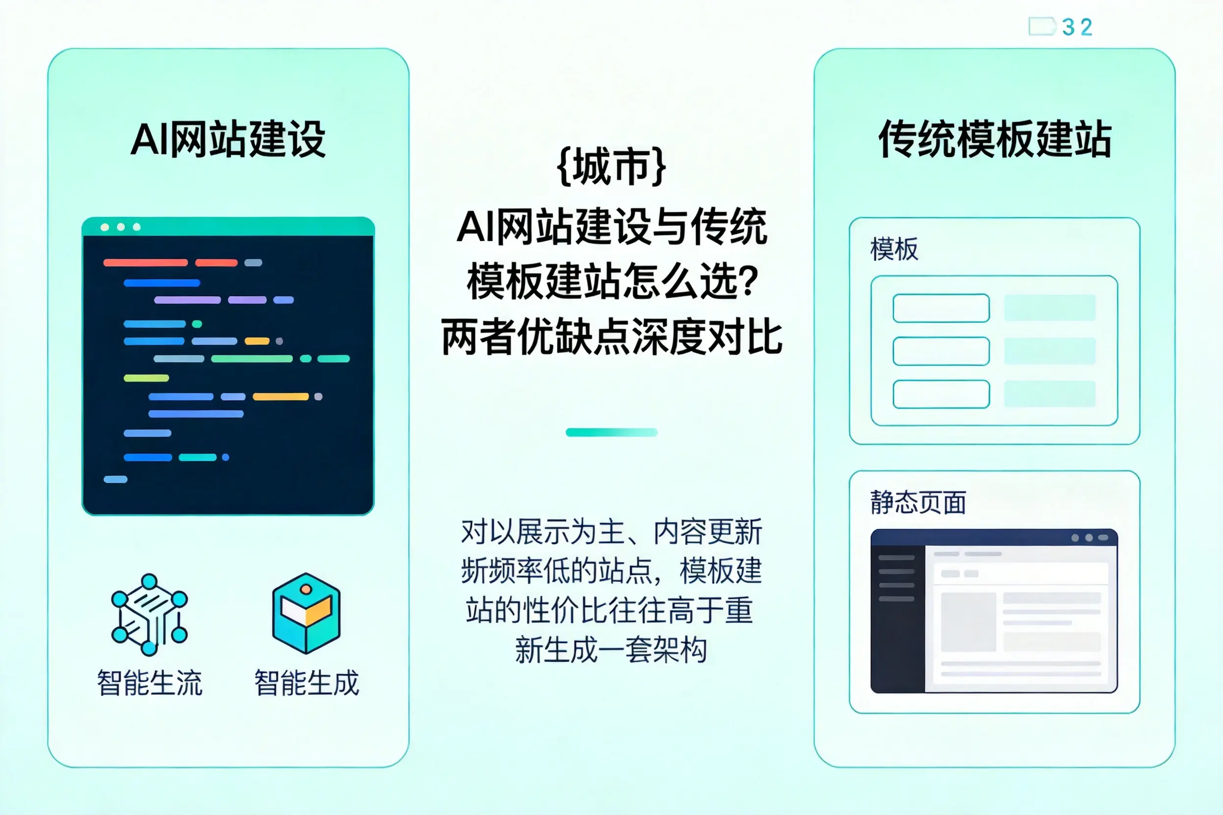 呼和浩特AI网站建设与传统模板建站怎么选？两者优缺点深度对比